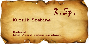 Kuczik Szabina névjegykártya