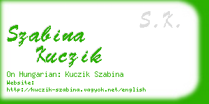 szabina kuczik business card